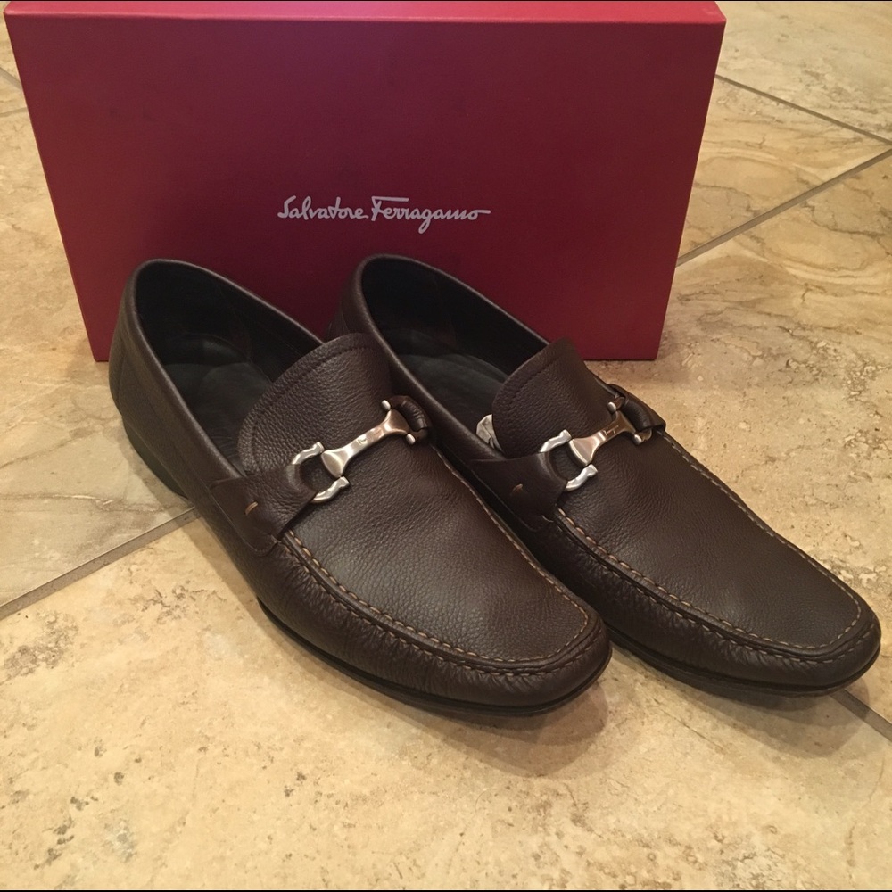 Salvatore Ferragamo Brown Leather Loafers